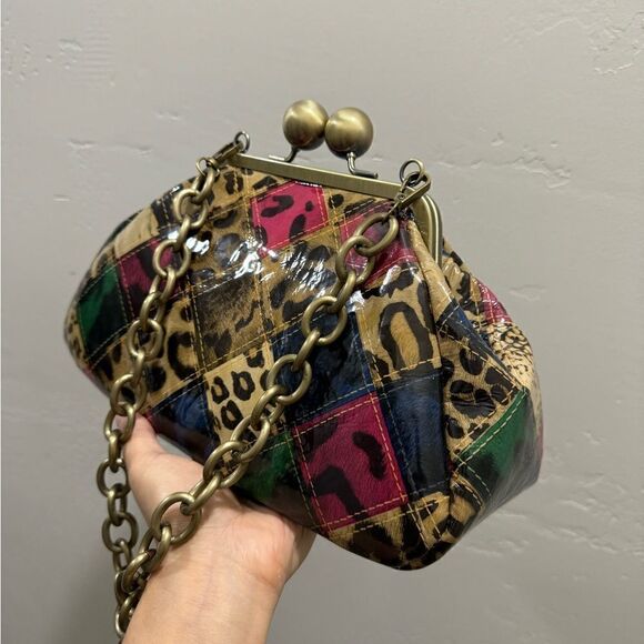 Unique Genuine Patent Leather Handmade Kisslock Purse/Shoulder Bag/Crossbody - Picture 10 of 16